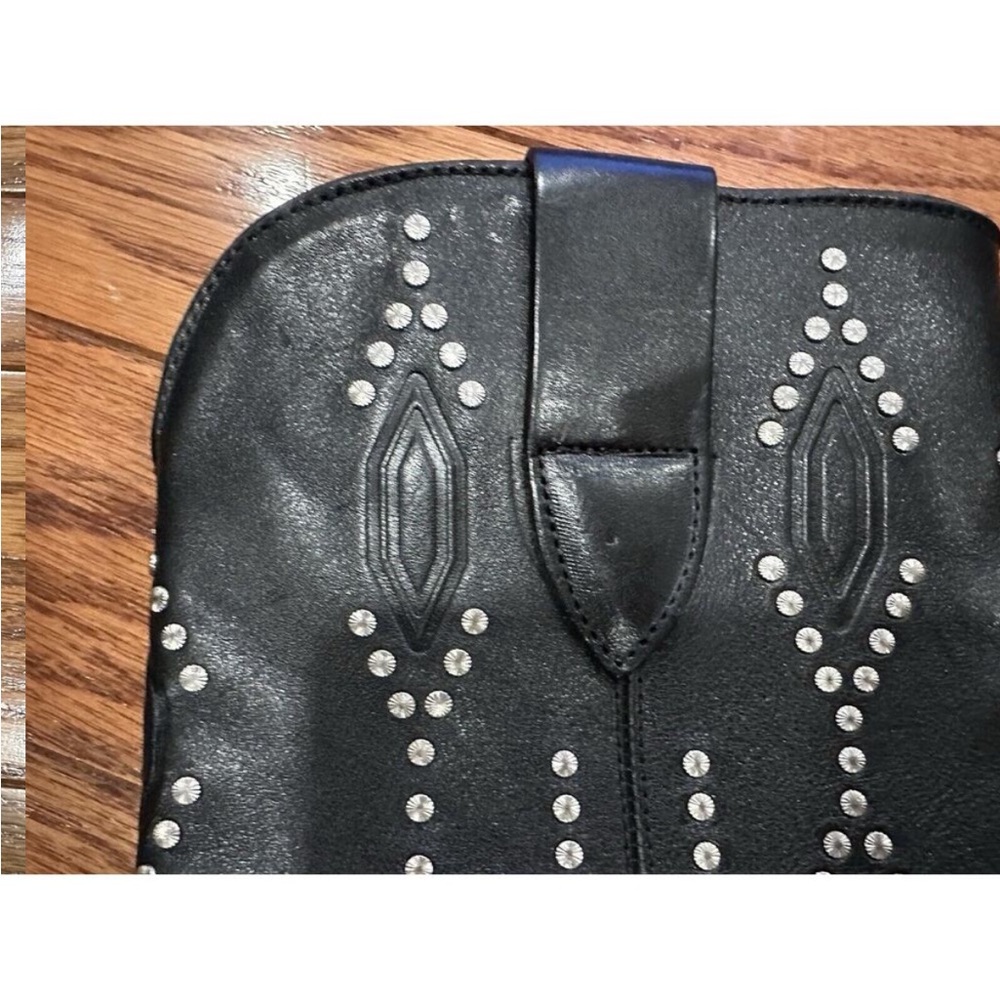 Isabel Marant Dahope Womens Studded Leather Cowboy Boots Black EU 37 - Picture 4 of 8